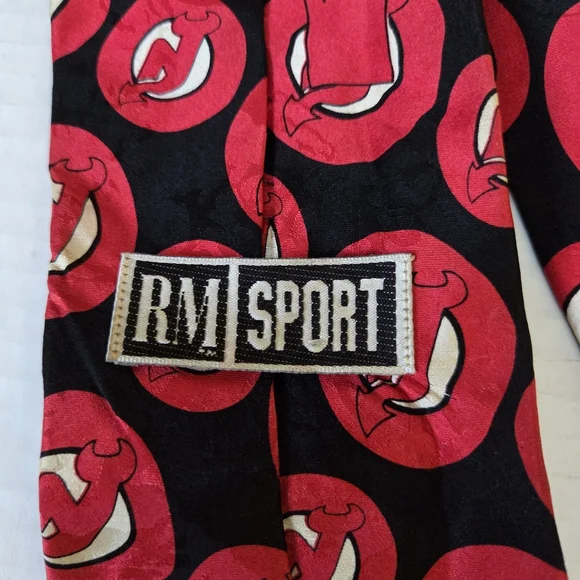 New Jersey Devils NHL Hockey Fan RM Sport aop silk usa official neck tie - Picture 4 of 7